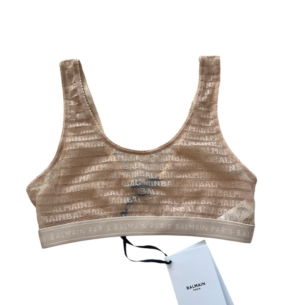 Balmain Logo Tulle Bralette
